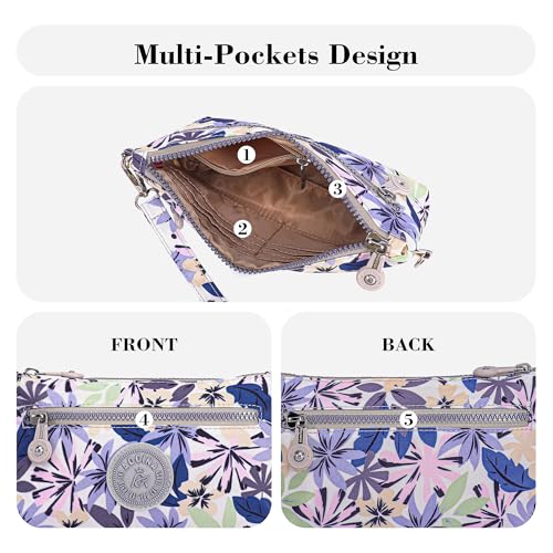 Image of Small Wristlet Wallets for Women Nylon RFID Cross body bag | Cell Phone Purse with Built-In Card Slots for Daily Outings