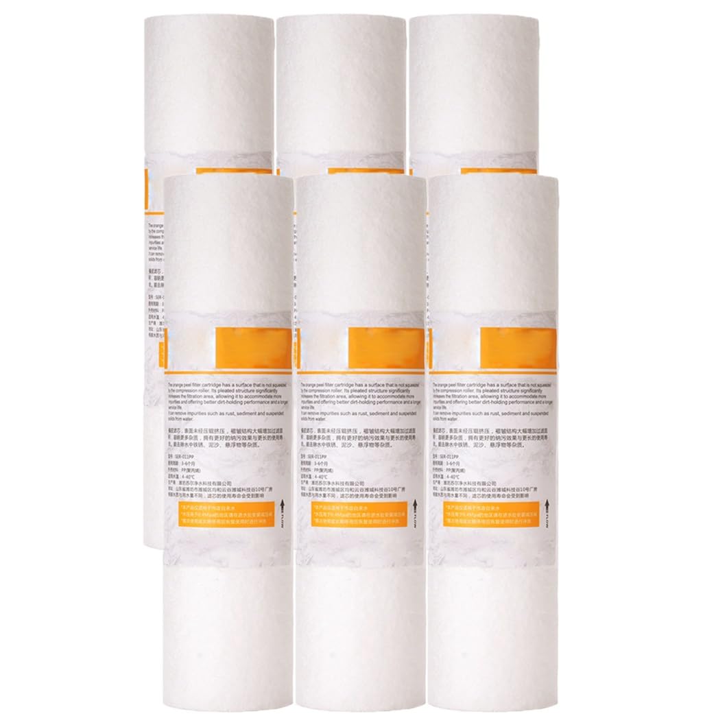Cartouches filtrantes sédiments PP 1 micron lot de 6 filtres eau 10x2,5 pouces