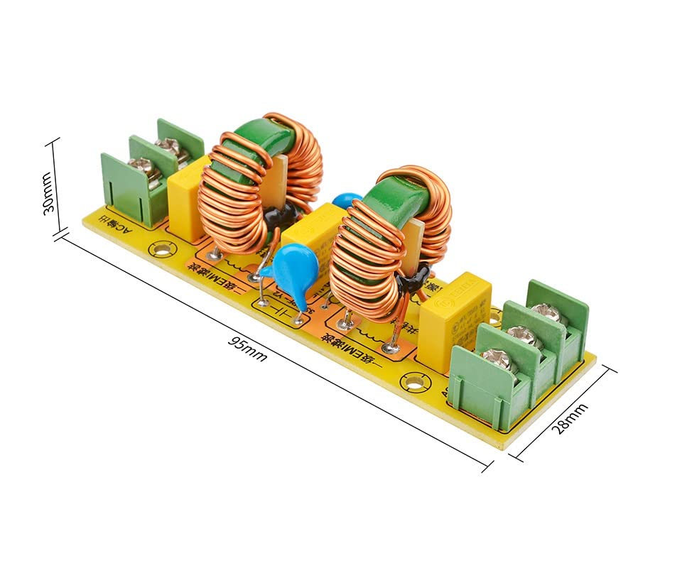 DLOETT 18A Hochfrequenz-AC-Netzfilter EMI-Filtermodul Anti-Jamming DIY für Lautsprecher-Audio-Verstärker Heimkino