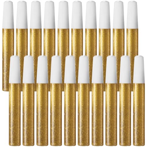 20 Pcs Gold Glitter Glue Sticks for Crafts Perfect Glitter Stick for DIY Arts School Projects Scrapbooking and Art Creations (Gold)