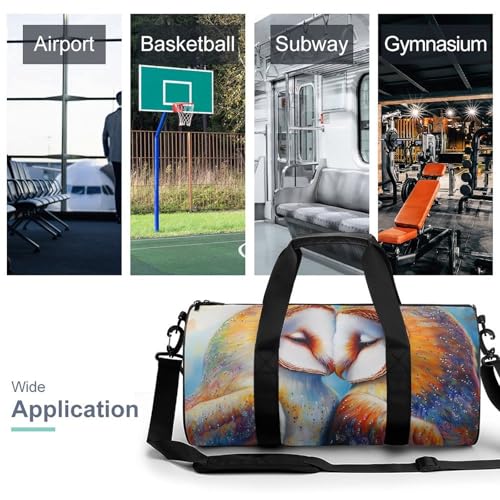 Owls Couple Sports Gym Bag Travel Duffel Workout Bag with Adjustable Strap3