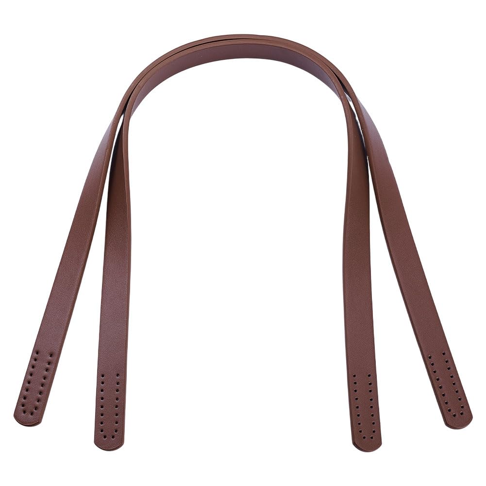 PH PandaHall 1 Pair(2pcs) 23 Inch Leather Purse Handles Handbags Shoulder Bag Strap Replacement with Alloy Clasps for Purses Making Supplies, Coconut Brown-image-17