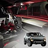 Dashboard Streamer LED for Hummer EV 2022+ Ambient Lighting RGB Light Strip with Remote and APP Control Inside Car Lighting Decorations with Music Sync Mode