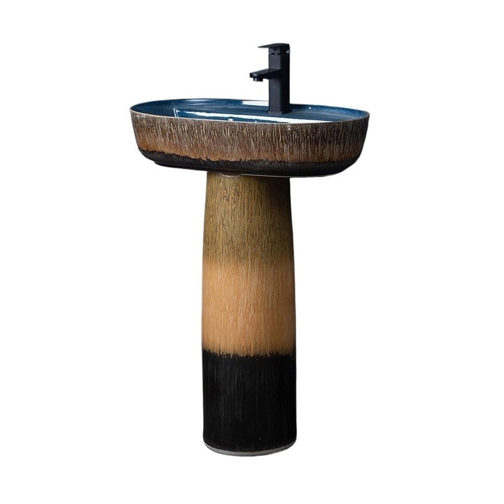 WDSOPK Pedestal Sinks Outdoor Floor-Standing Column Basin Can Be Used As A Wash in The Courtyard and Balcony Bathroom Sink