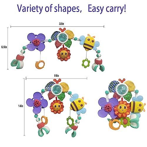 Willway Baby Travel Play Arch Stroller/Crib Mobile Toy, Detachable Activity Musical Animal Toys Mobile For Bassinet Pram Car Seat, Cloth Animmal Toy With Rattle/Squeak/Teethers #TOP5