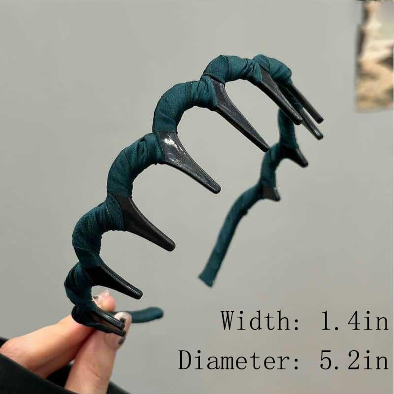 3Pcs Retro High Skull Headband With Teeth,Zig Zag Headbands Pearl Headbands For Women (3PCS-A) - Image 3