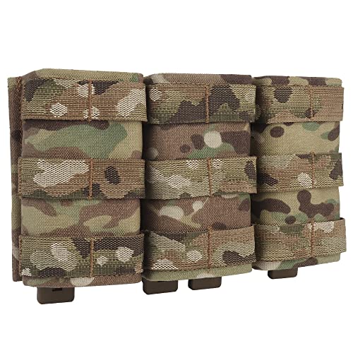 Tactical Triple 5.56 Fast Mag Pouch Molle Open Top Hunting Tactical Nylon Magazine Pouch Airsoft Carrier Pocket(High)