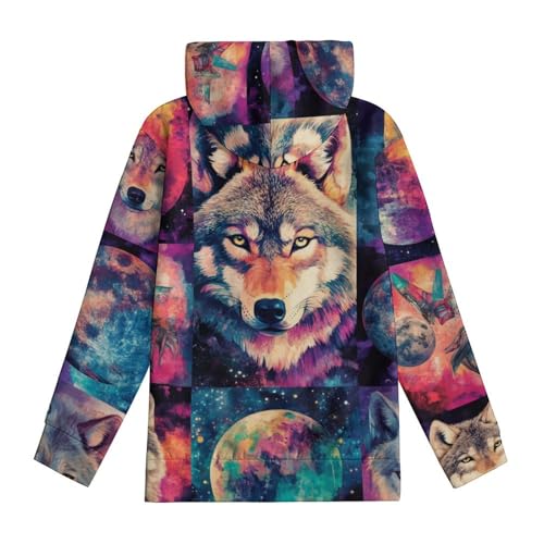 Pull à capuche loup pour ado idéal pour le collège et les sorties entre copains - 5