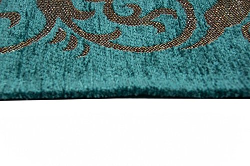 Moderner Teppich Designer Teppich Orientteppich Wohnzimmer Teppich mit Bordüre in Türkis Beige Größe 80x150 cm – Bild 6