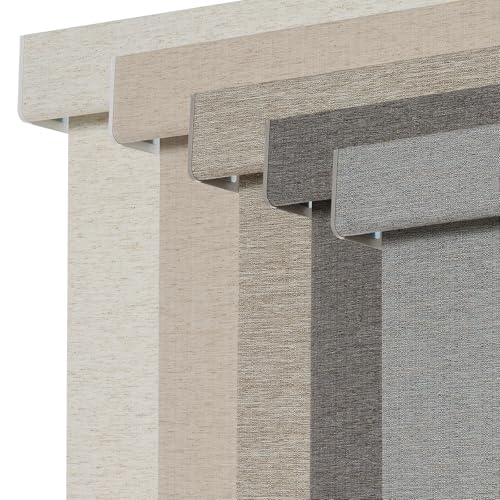 Image of Persilux Blackout Roller Shades for Indoor Window Blinds,Cordless,Linen Fabric,Thermal Insulated Fabric UV Protection Shades for Home,Office,Bedroom,Door,Blackout-Grey,Custom Size