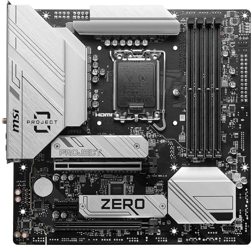 MSI B760M Project Zero Gaming Motherboard (Support 14th/13th/12th Gen Intel Processors, LGA 1700, DDR5, PCIe 5.0, M.2 Slots, 2.5Gbps LAN, USB 3.2 Gen2, HDMI/DP, Wi-Fi 6E, Bluetooth 5.3, mATX) - Image 3