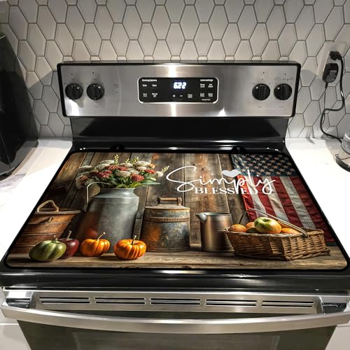 Image of Stove Top Covers for Electric Stove, Glass Stove top Cover 28 inchx 20 inch