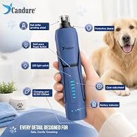 Candure Whisper Quiet Dog Nail Grinder with 360 Degree LED Light, 6-Speed Rechargeable Pet Nail Trimmers with Extra Grinding Head for Safe, Stress-Free Grooming for All Pet Sizes (Dark Blue) — image 7