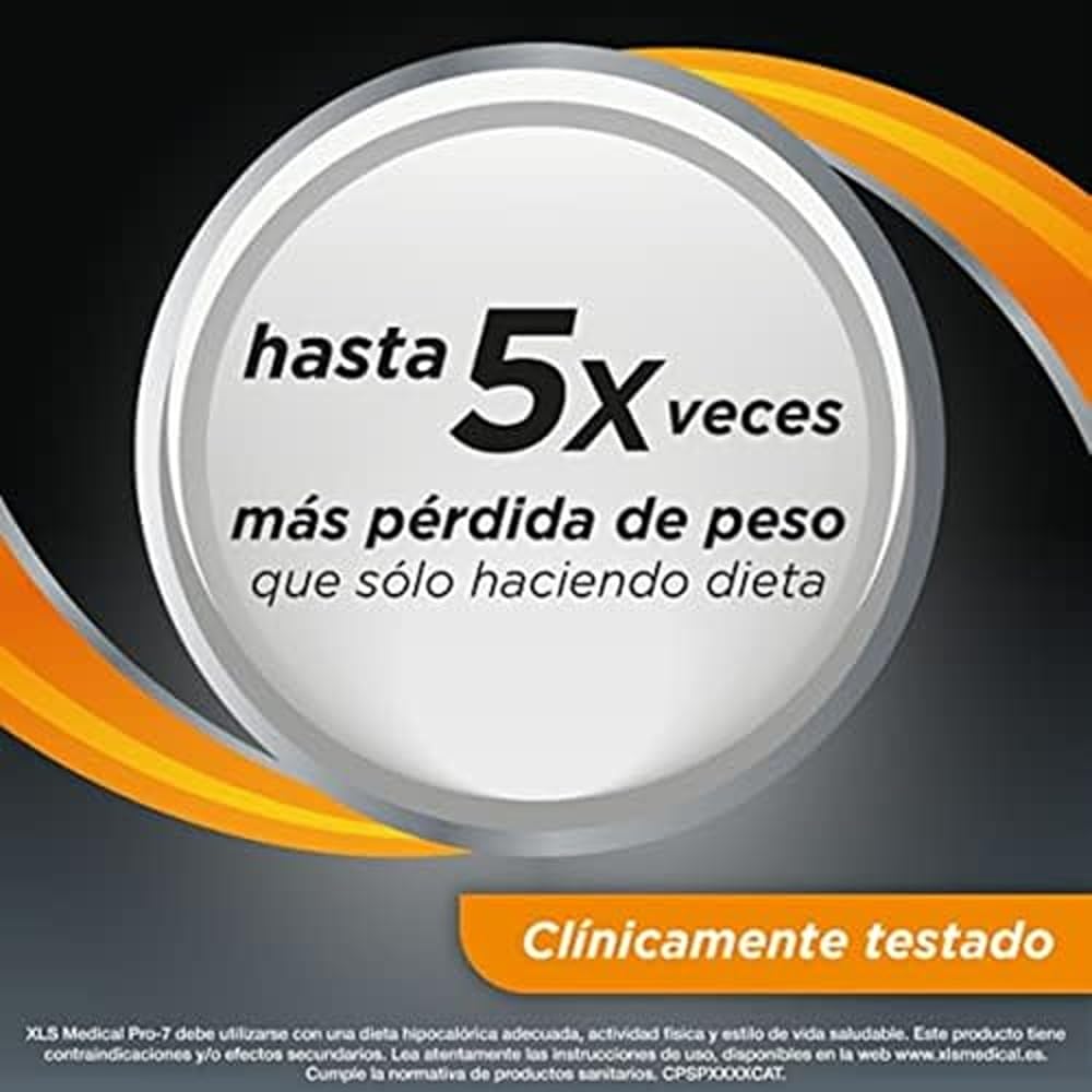 XLS Medical Pro7 Pack 1 mes de tratamiento (180 comprimidos). Origen natural. Pierde hasta 5 veces más peso que sólo haciendo dieta