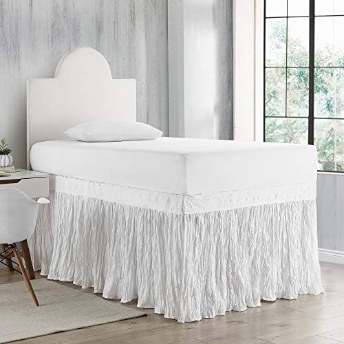 Crinkle Bed Skirt Twin XL (3 Panel Set) Alloy Home
