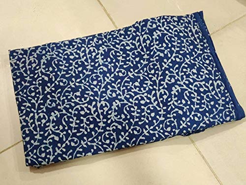 Printed Soft Cotton Fabric Hand Printed Indian Fabric, Cotton Fabric by The Yard Fabric, Jaipuri Cotton Kurti Print Fabric for Summer Dress (50 Yards)