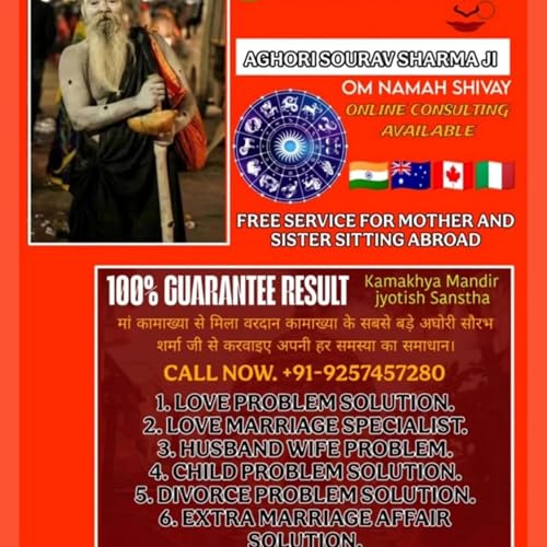 Most Powerful Vashikaran specialist in Aghori Sourav Sharma ji +91-9257457280