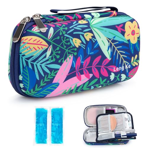Image of YOUSHARES Insulin Cooler Travel Case - Diabetic Insulated Organizer Portable Cooling Bag for Medication Cooling Insulation, Insulin Pen Case with 2 TSA Approved Cooler Ice Pack