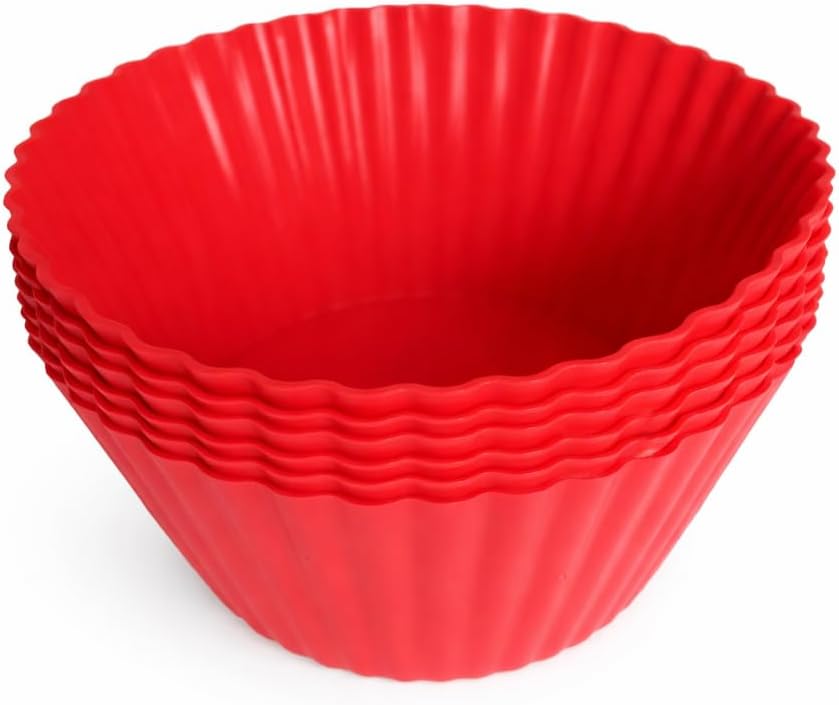 Silikon Muffin Kalıbı, Düz – 6’lı Paket Isıya Dayanıklı Yapışmaz (1)