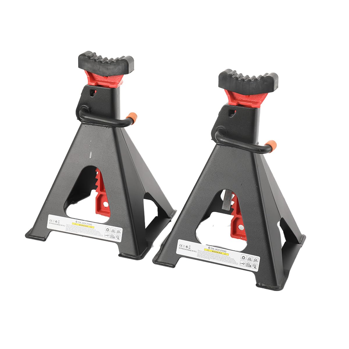 Lot de 2 chandelles d'essieu 6 T avec revêtement en caoutchouc - Hauteur de levage : 390-585 mm - Pour voiture, SUV et camionnettes - 6 tonnes