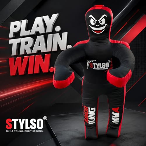 Un-Filled Wrestling Dummy for Kids – Youth Grappling Dummies BJJ, MMA, Jiu Jitsu & Judo Training Partner – Durable Martial Arts Practice Buddy (Black, 4ft / 48 Inches) by Stylso - Image 9