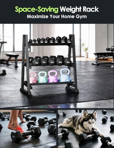 Image of Leteuke 3 Tier Dumbbell Rack Stand Only, 1300LBS Heavy Duty