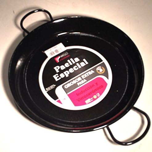 Vaello La Valenciana Enamelled Steel Induction Paella Pan, 30 cm, Black