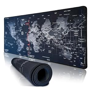 World Map XL Mouse Pad – Large 31.50 x 11.8 Inches Gaming Desk Mat, Exten...