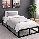 Direct Online Houseware House Of Home Single Bed Platform Bed Frame in Black - Bedroom Furniture with Under Bed Storage Space, Heavy Duty Single Bed Frame, Extra Strong Easy Assembly, 192cm x 92cm
