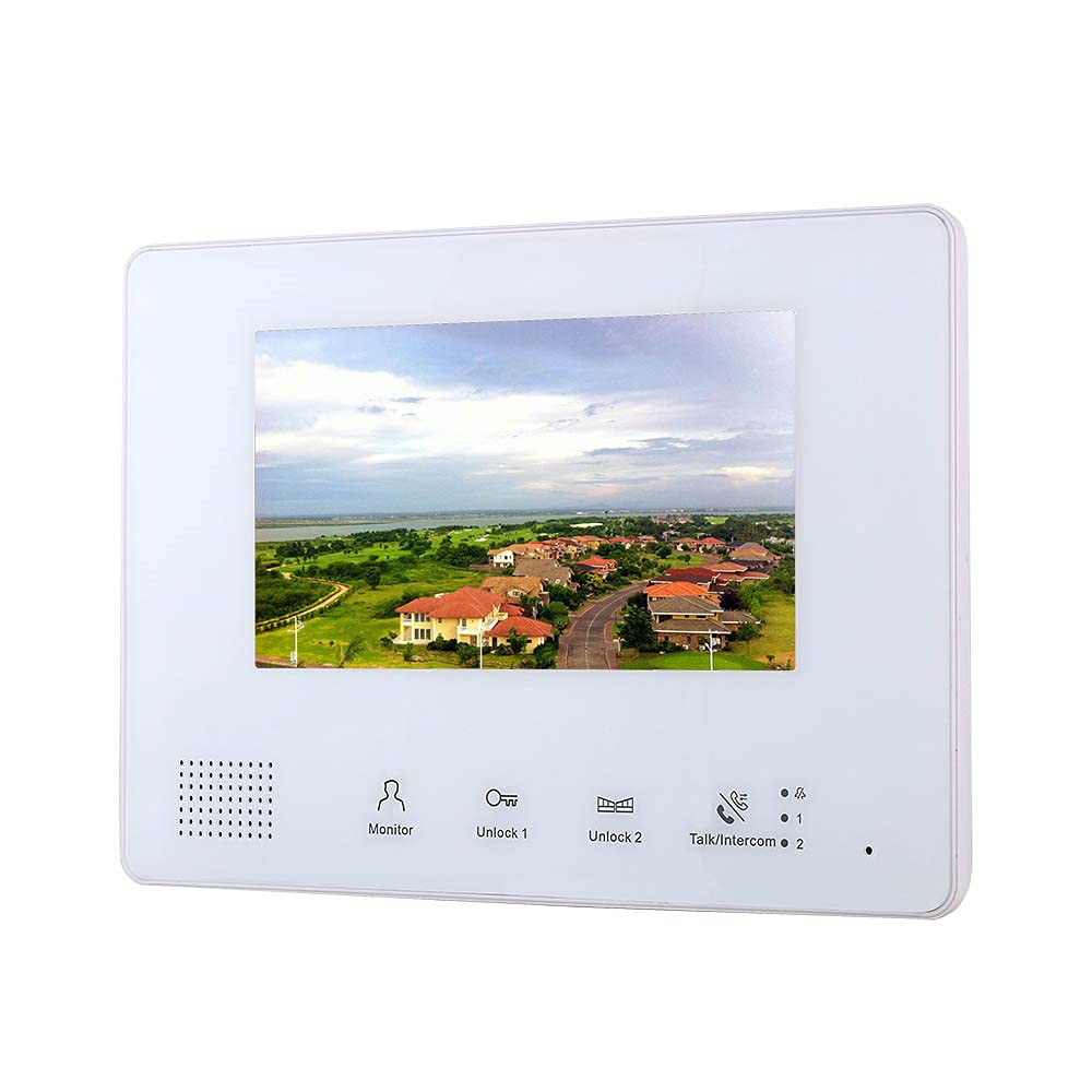LUSTAR 7 Inch Bus 2 Wire Video Door Phone Intercom Systems Kit for Home 3 Units Apartment Night Vision