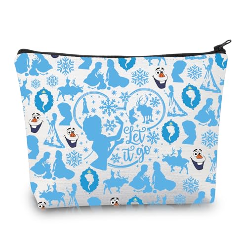 BDPWSS Princess Elsa Makeup Bag Princess Elsa Lover Gift Elsa & Anna Fan Gift Let It Go Toiletry Bag Snowman Lover Gift (Let It Go)