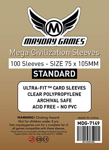 Mayday Mega Civilization Sleeves (75x105mm) - 100 Standard Sleeves