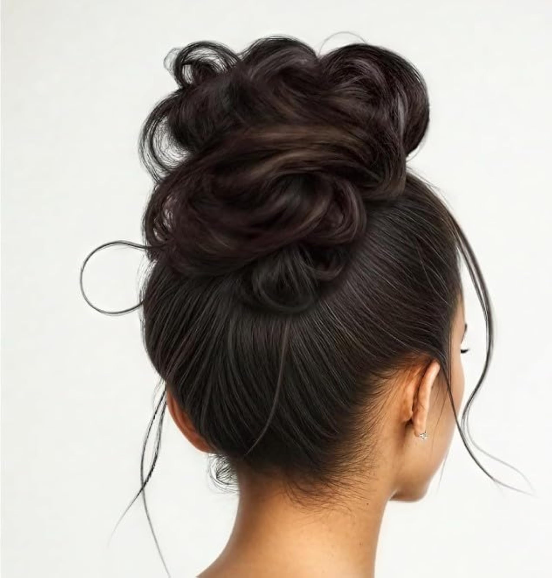 Curly Wavy Messy Bun Hair Piece with Claw Clips
