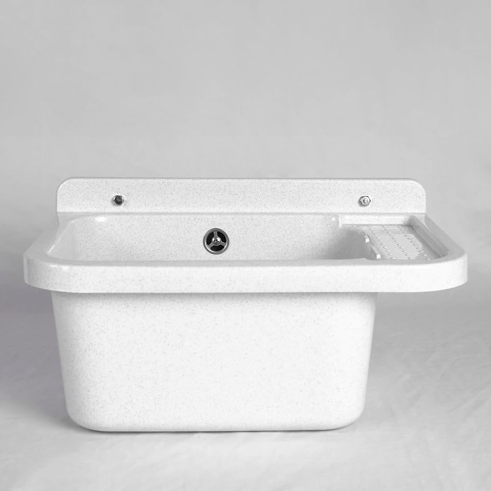 Lavabo Da Parete Negrari 2060 Pilozzo In Resina PP - Bianco 60x34 Cm, Pratico E Funzionale - Foto 10