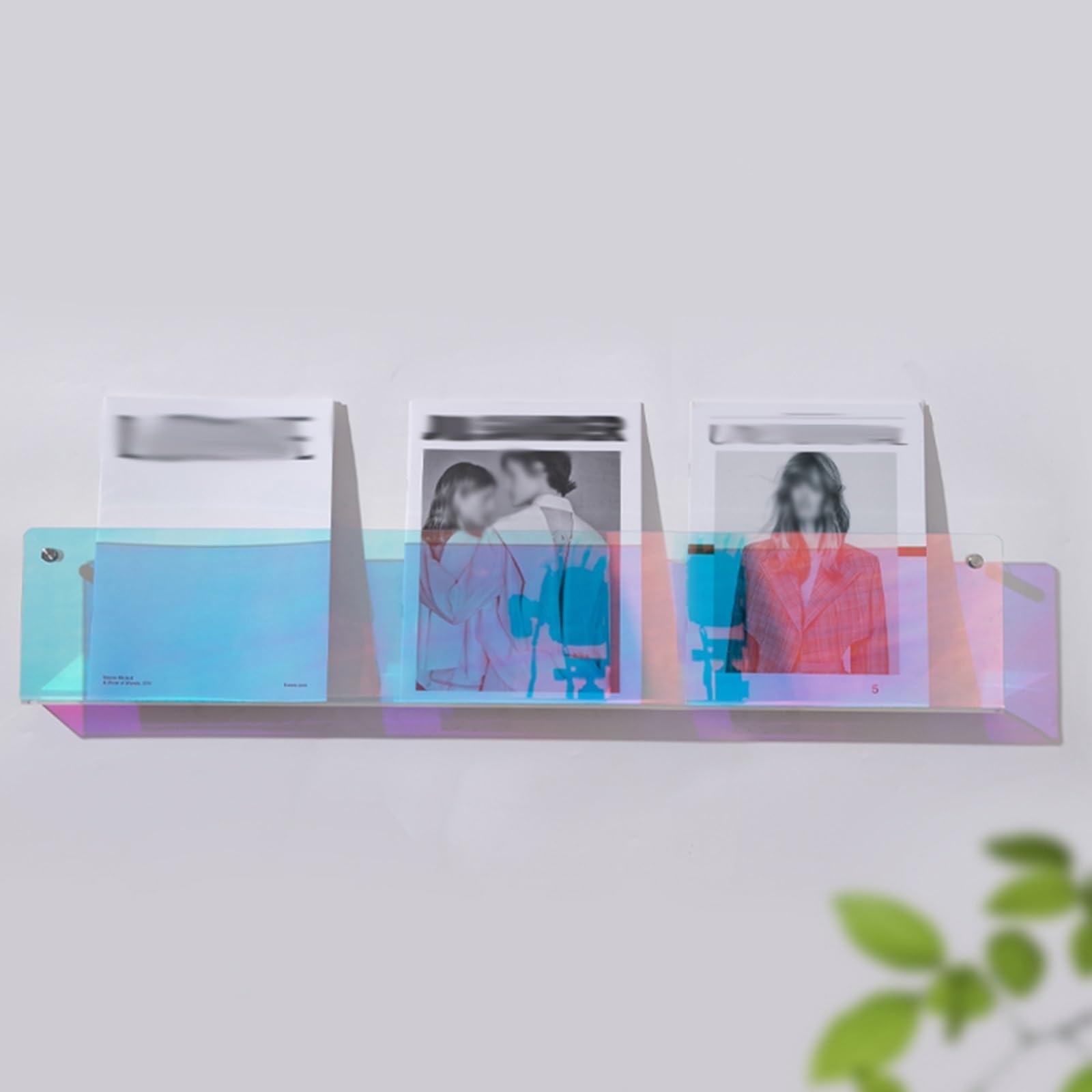 Portafolletos Colgante, portarevistas de acrílico de Color para Montaje en Pared, estantería de Almacenamiento de Literatura para Sala de Estar, Oficina, hogar (tamaño: L - 80 cm)