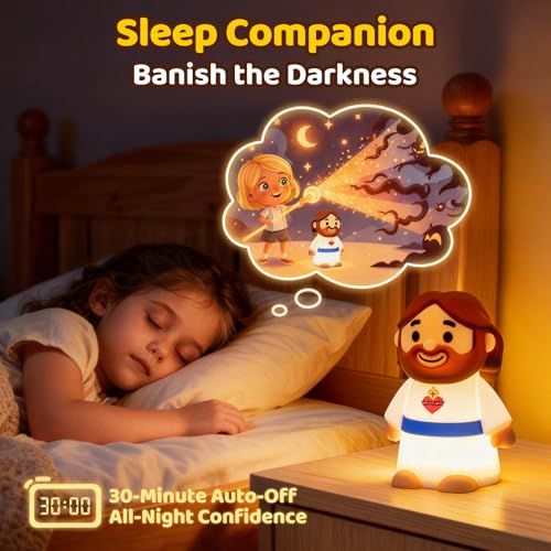 Lámpara de Noche Jesús para Niños, Silicona, Recargable miniatura 5
