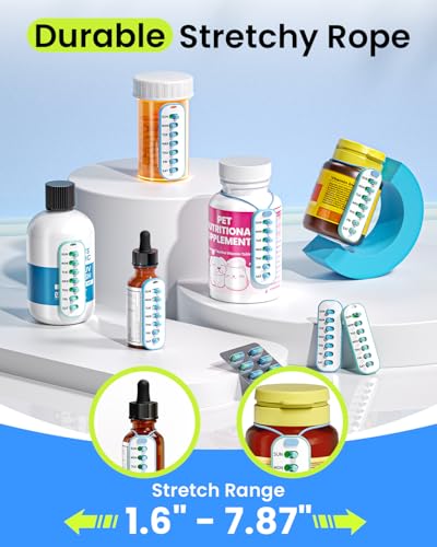 Odaro 2 Pack Pill Reminder, Lanyad or Sticker Pill Tracker, Work with Most Bottles, Reusab - image 6