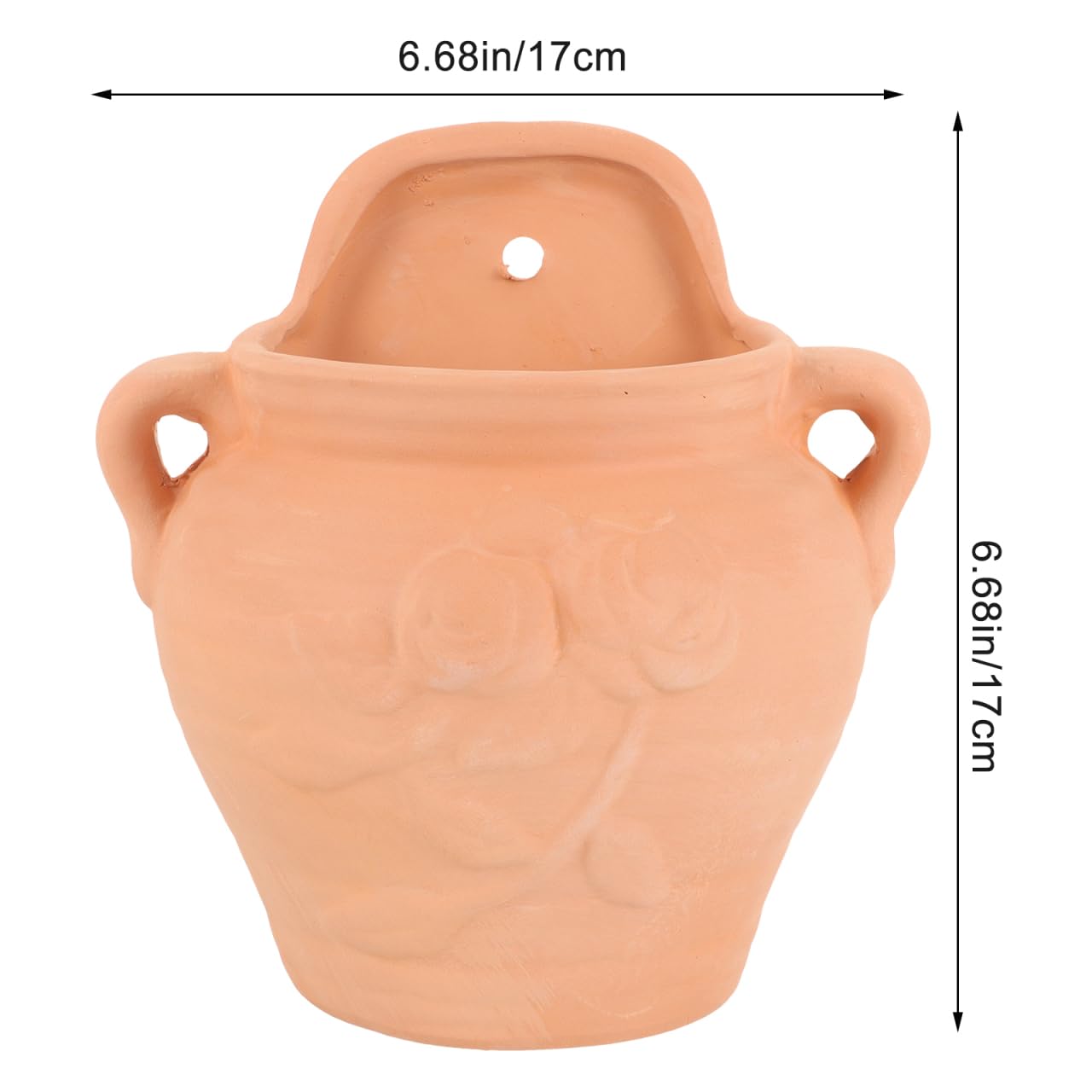 POPETPOP Pot De Fleur Suspendu en Terre Cuite 17X17X22Cm Jardinière Murale pour Plantes Succulentes Balcon Et Intérieur Support Mural Durable pour Décoration De Jardin