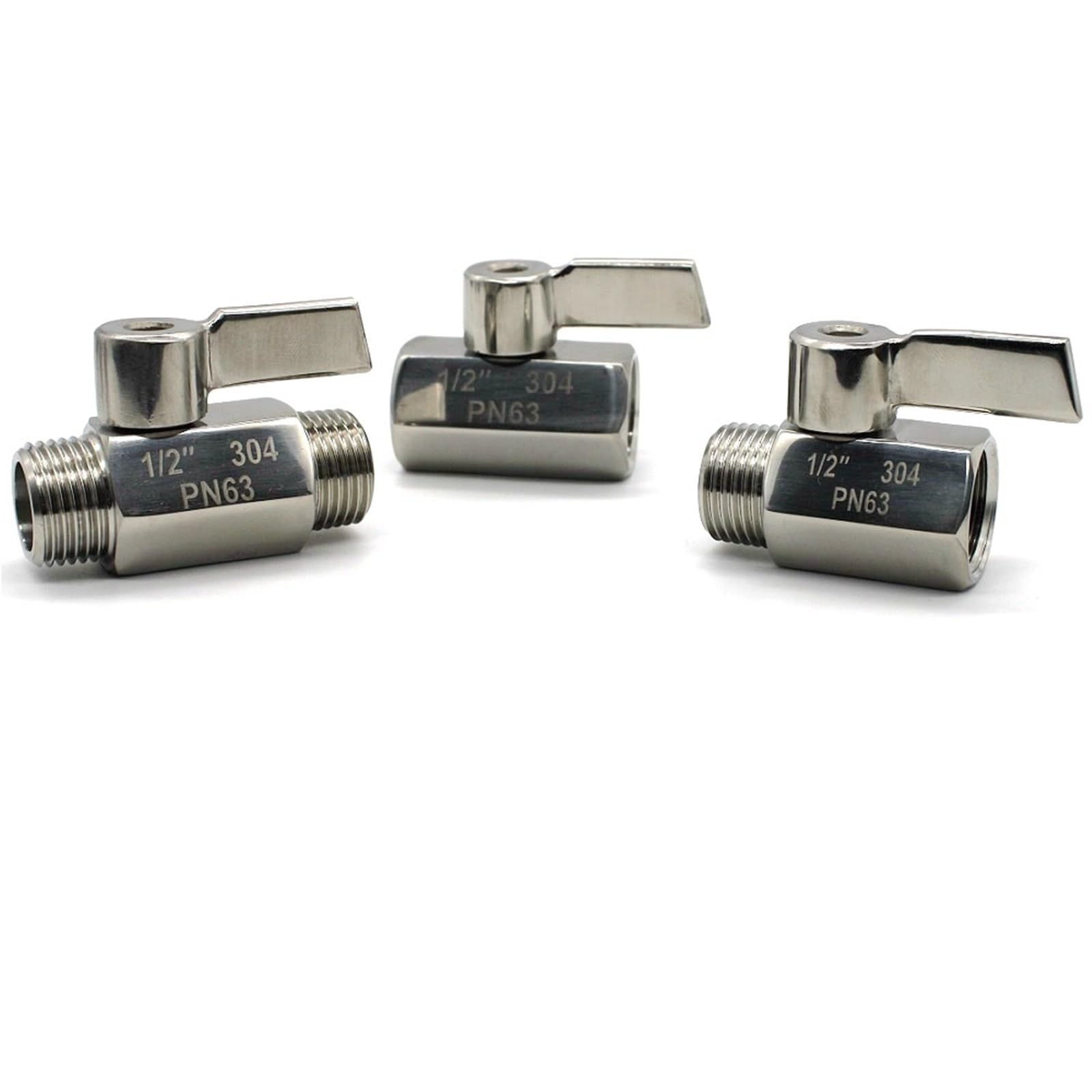 Vanne à boisseau sphérique anti-fuite en inox SS316L mâle femelle 3/4"