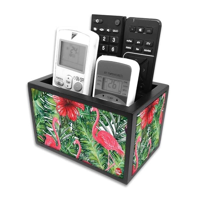 Nutcase Designer Wooden Remote Control Holder Stand Organizer Caddy for TV/AC Remotes-Multipurpose Desk Organiser-6�x4�x4� 3
