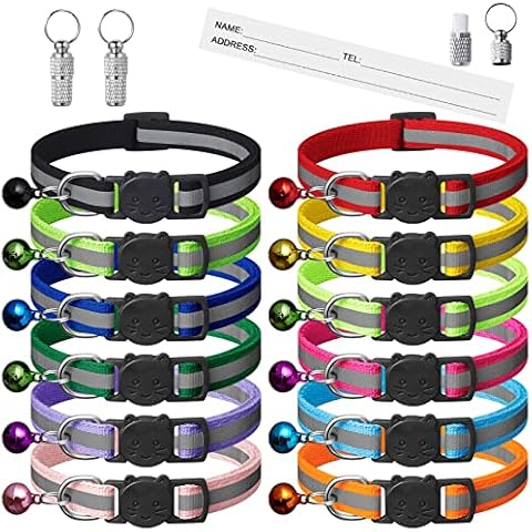 Extodry 14 Pack Reflective-Breakaway Cat Collars Cover