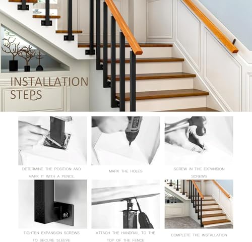 Main courante escalier extérieur avec équerres réglables pour rampe de sécurité - 6