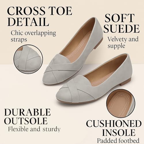 Image of Women's Stylish Flat Belly Shoes - Comfortable Faux Leather Slip-Ons with Crisscross Strap Flats for Office & Casual