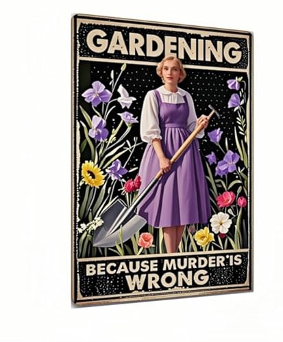 Carastora Gardening-Themed Funny Sign – Classic Vintage Style, Humorous Decor for Gardening Enthusiasts, Metal Wall Decoration for Home, Garden Club, Café, Farm, and Outdoor Spaces – 12x8 Inches