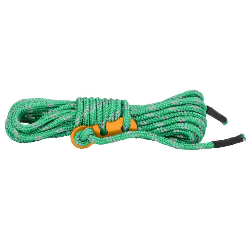 Reflektierende Abspannleine aus Polypropylen mit Seilspannern 8 STK, 4 m lang, 4 mm stark, mit Aluminiumspanner zum Zelt aufbauen, Camping, Sturm sichern