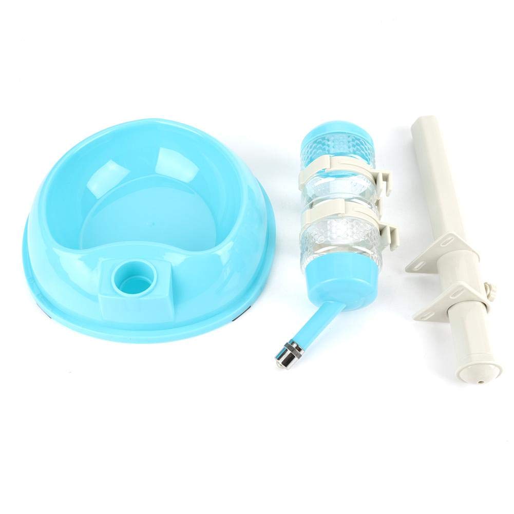 Wassernapf für Hunde, automatischer höhenverstellbarer Spender für Hunde, 2 in 1 Futternapf für Haustiere für Hunde, Futter für Katzen (Blau)