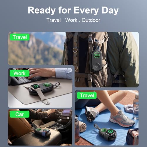 2026 Upgraded 2500mAh Portable Charger for Apple Watch 2-in-1 Wireless | Magnetic Fast Charging for Apple Watch Charger - Compact iWatch Accessories for RV, Camping, Car & Travel Essential - image 6
