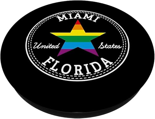 Miniatura 2 de Miami Florida Beach Surfer USA recuerdo vacaciones Gay LGBTQ PopSockets intercambiables PopGrip