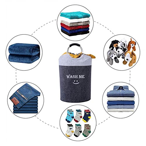 Arujan Collapsible Laundry Baskets, Clothes Hampers For Laundry, Easy To Carry Laundry Bag With Padded Handles, Free Standing Clothing Bins, Cute Hampers, Storage Basket, Sturdy, Large Size 82L #TOP4