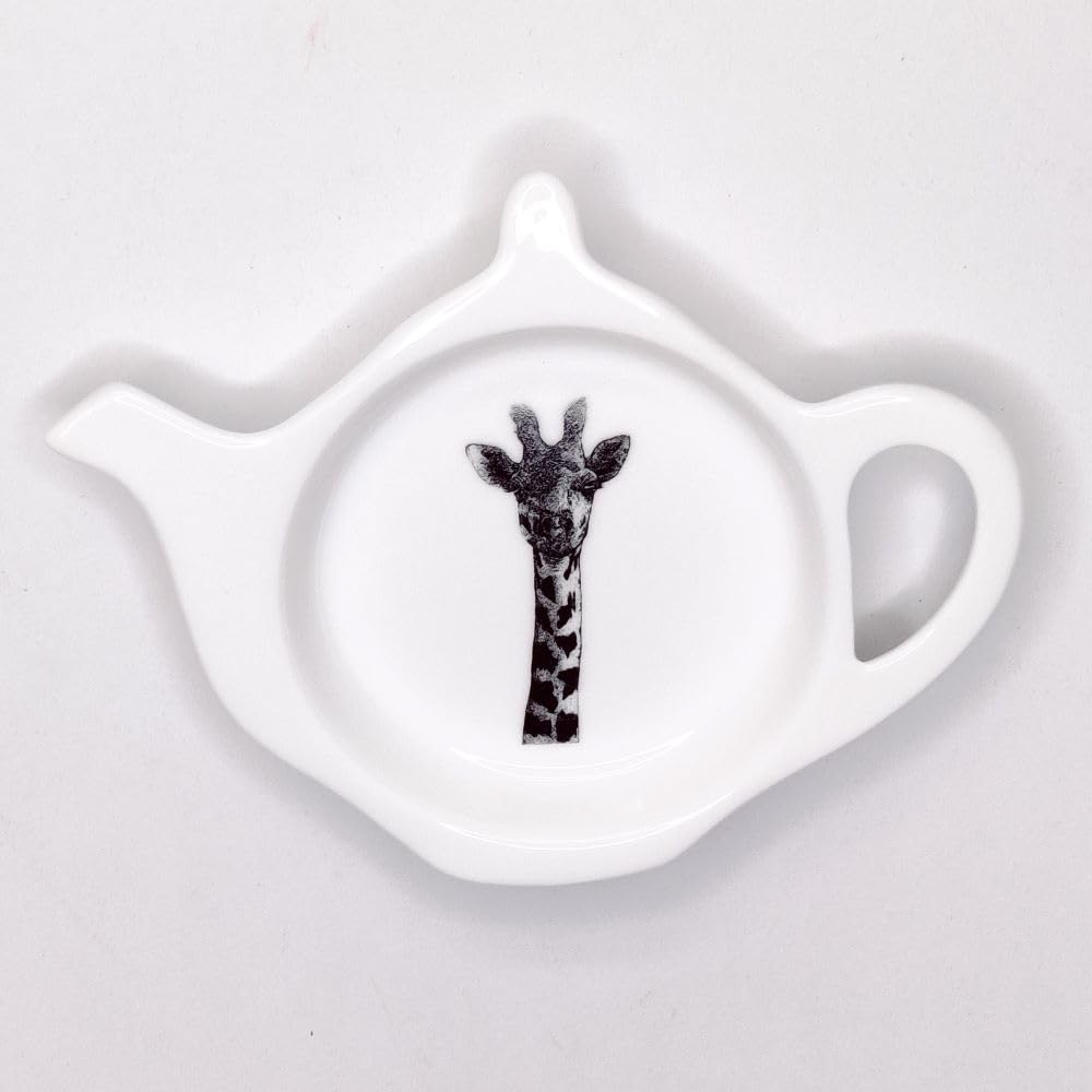 Redwood Collection Giraffe Bust Design Fine Bone China Teabag Tidy